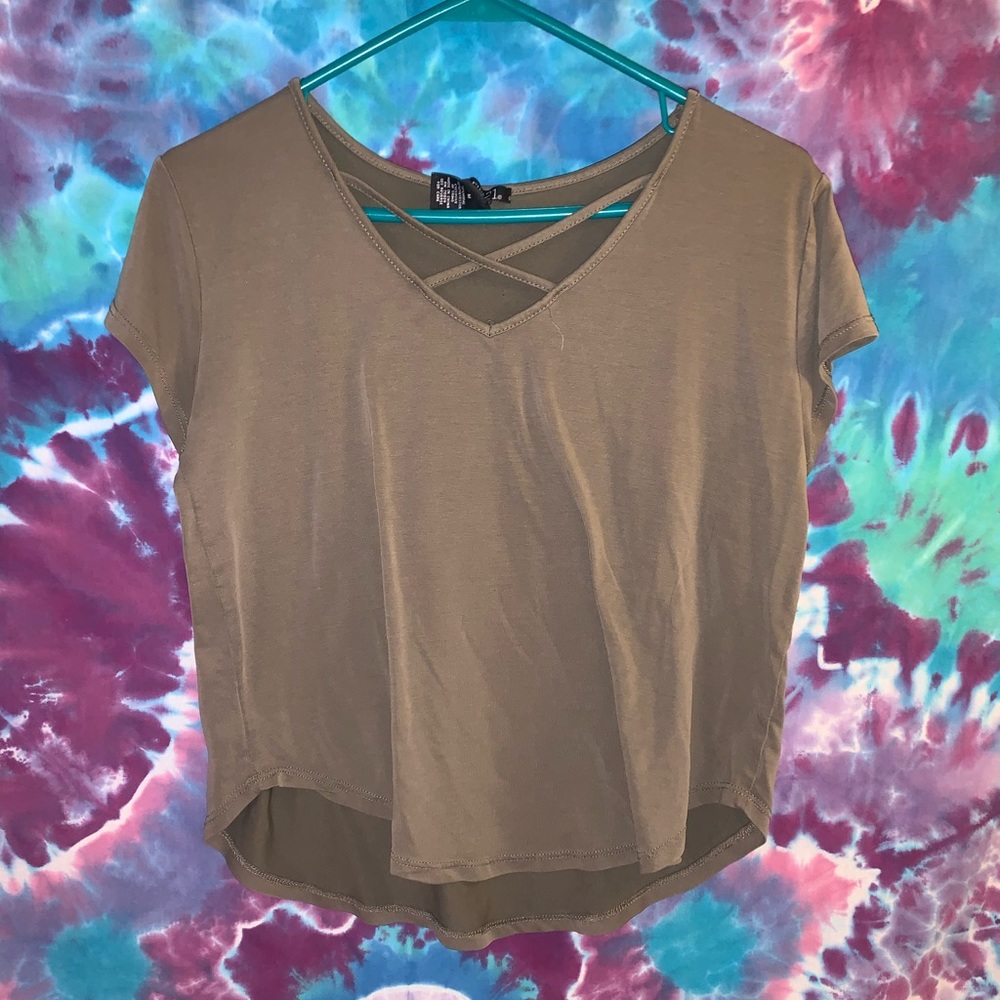 Medium Green V Neck Shirt from Rue21